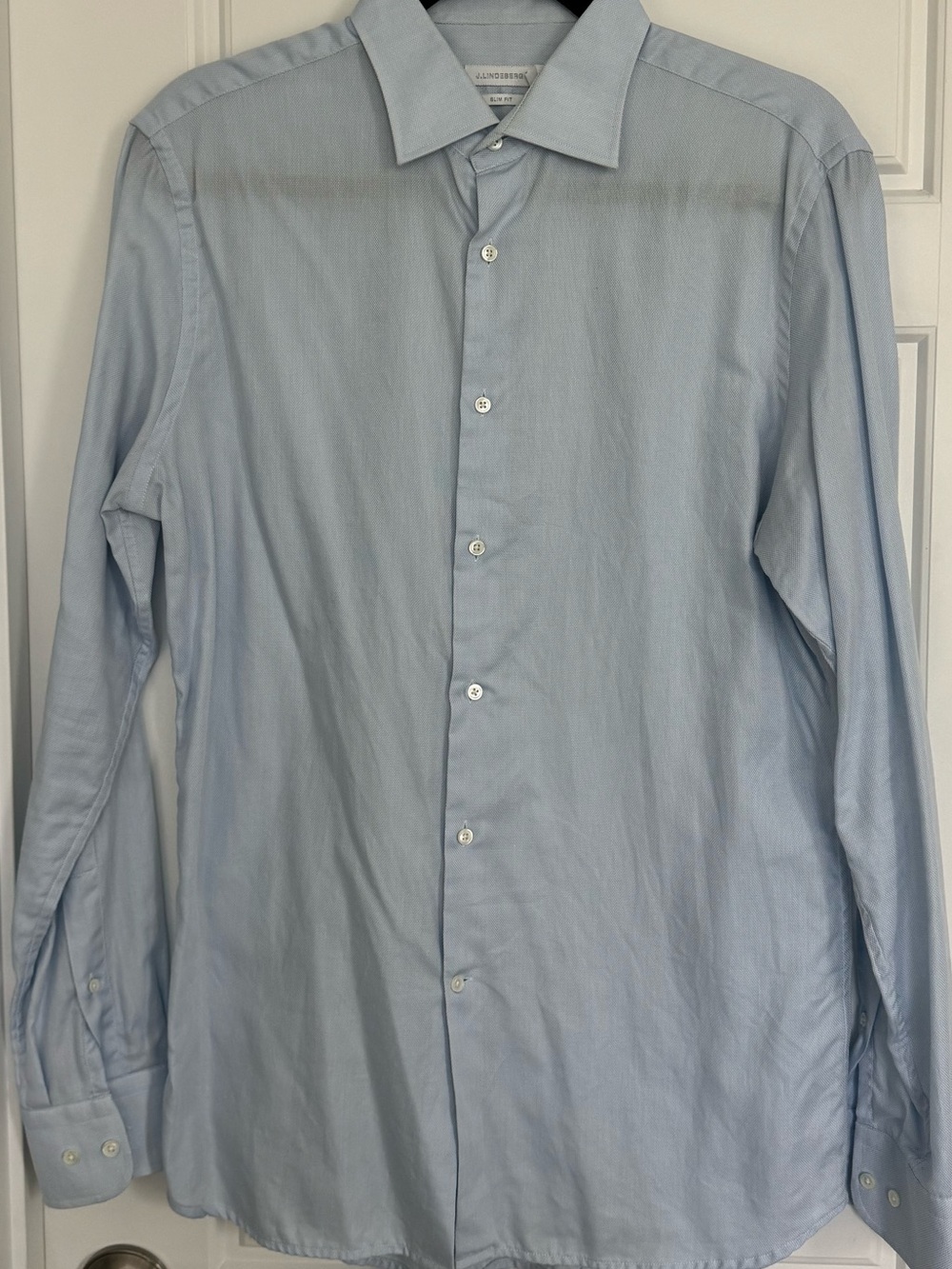 J.Lindeberg Light Blue Menβs Dress Shirt - Classic Point Collar